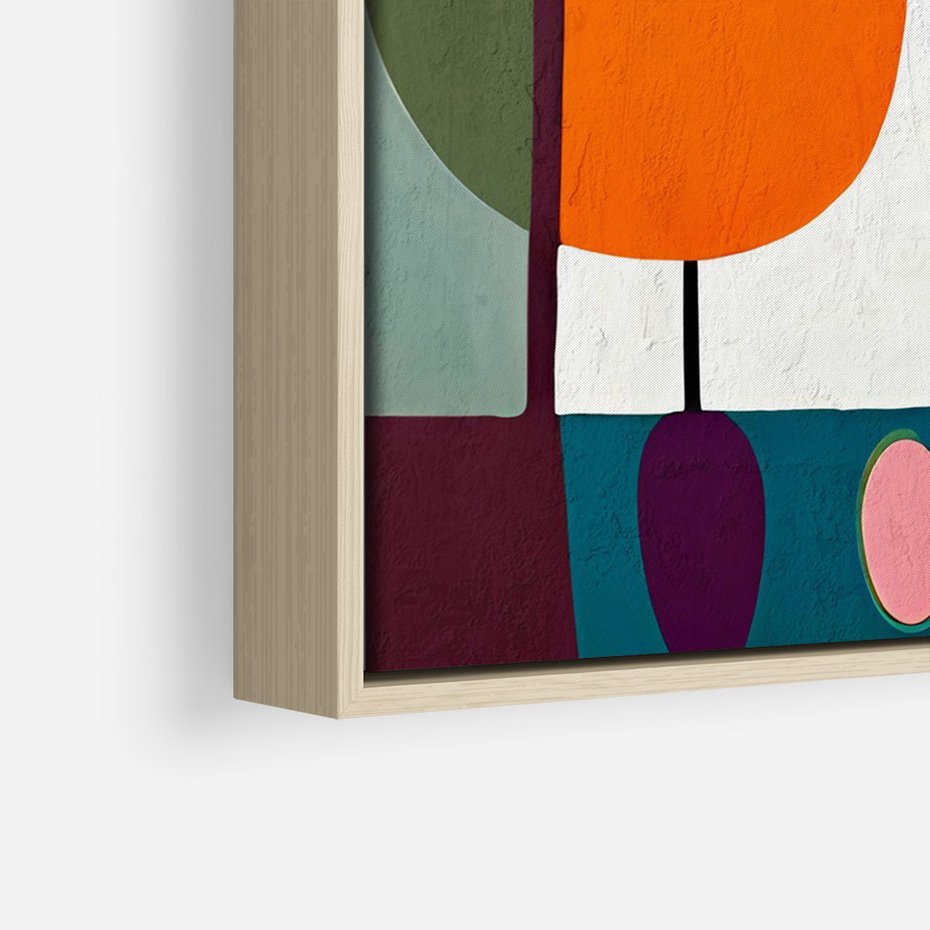 Obraz w ramie 50x70 - Migotliwa Aura Serca - abstrakcyjny obraz olejny, dziwne formy - rama drewno