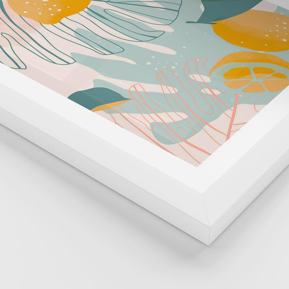 Plakat w ramie 30x40 - Świeżość Natury - plakat, nowoczesna grafika - rama biała