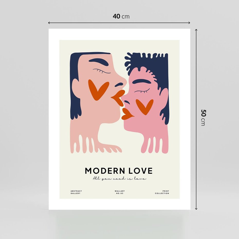 Plakat bez ramy 40x50 - Miłość w Kompozycji - miłość, para zakochanych