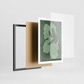 Plakat w ramie 50x70 - Kształty Zieleni - abstrakcyjny kształt, zielony plakat - rama czarna