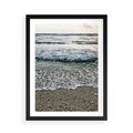 Plakat w ramie 50x70 - Spokojna Plaża - plaża, żwirek - rama czarna