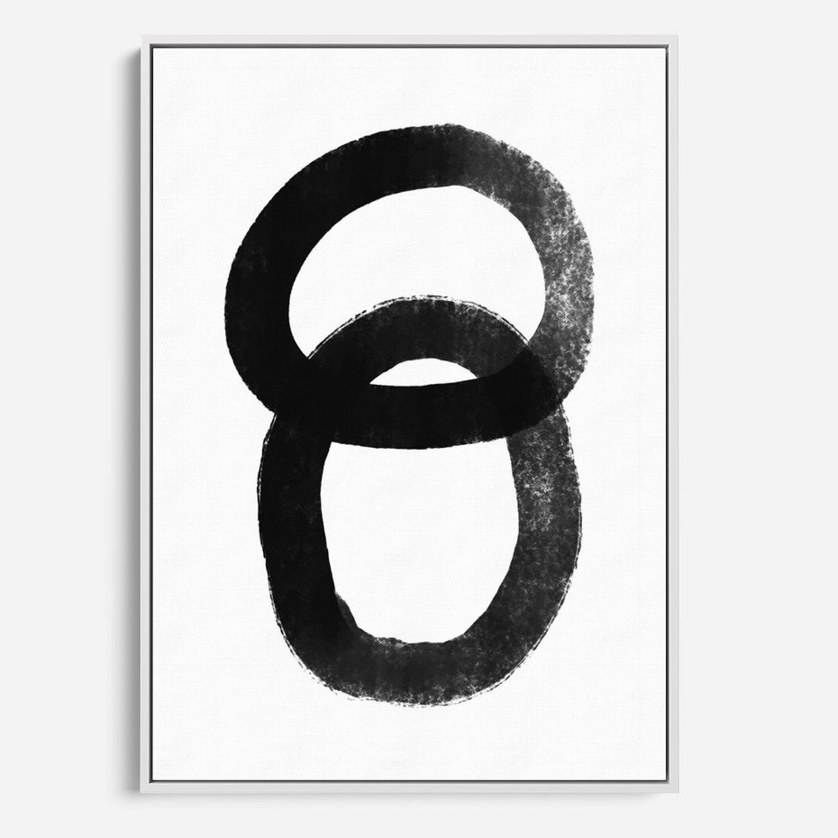 Obraz w ramie 70x100 - Kształtując Granice - abstrakcja, minimalizm - rama biała