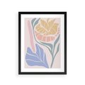 Plakat w ramie 30x40 - Wyjątkowe Ukojenie - pastelowe kwiaty, na beżowym tle - rama czarna