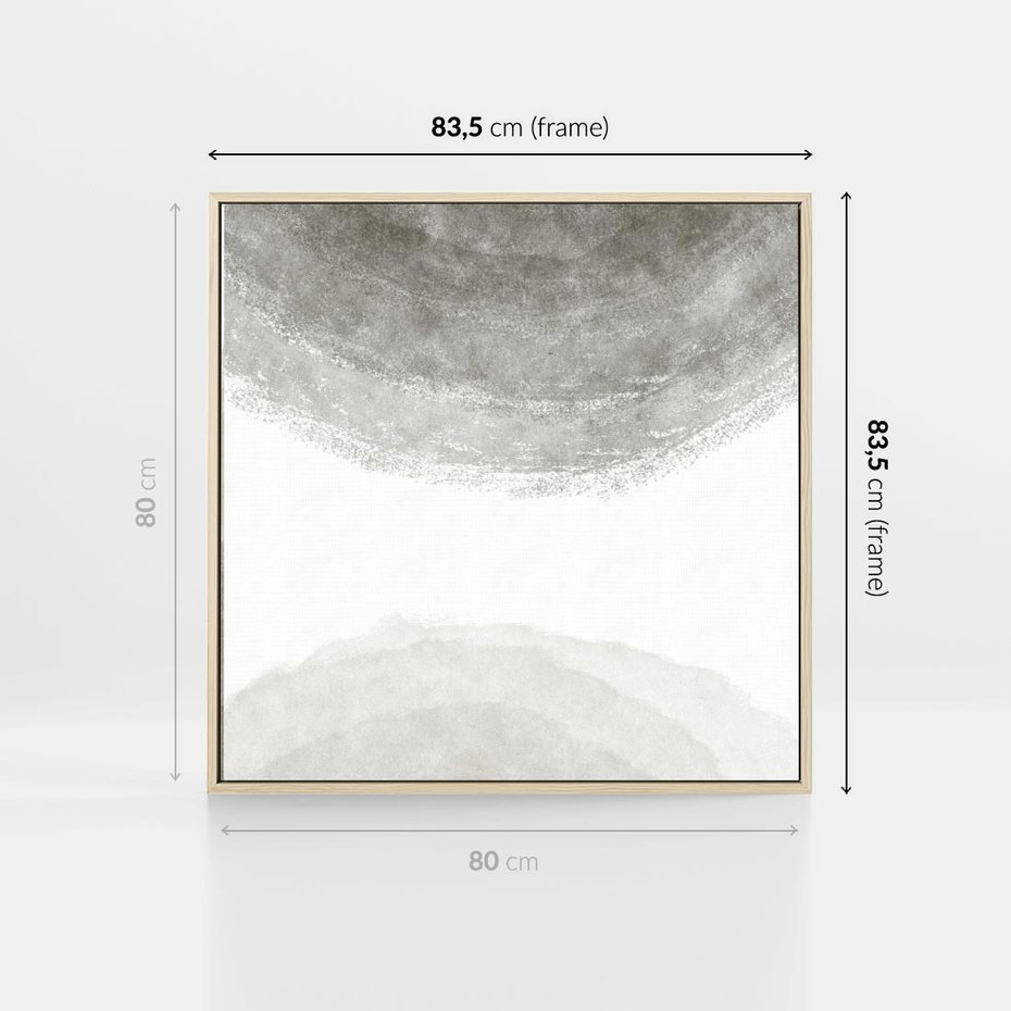 Obraz w ramie 80x80 - Impresje Energii - rozmyte cienie, abstrakcja - rama drewno