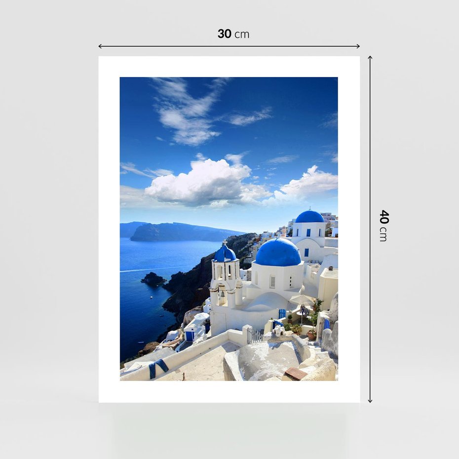 Plakat bez ramy 30x40 - Magiczne Widoki - Santorini, perspektywa