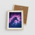 Plakat w ramie 40x50 - Mityczna podróż - kosmos, jednorożec - rama drewno
