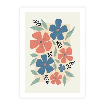 Plakat bez ramy 21x30 - Kolorowe liście tęsknot - minimalistyczny plakat, grafika