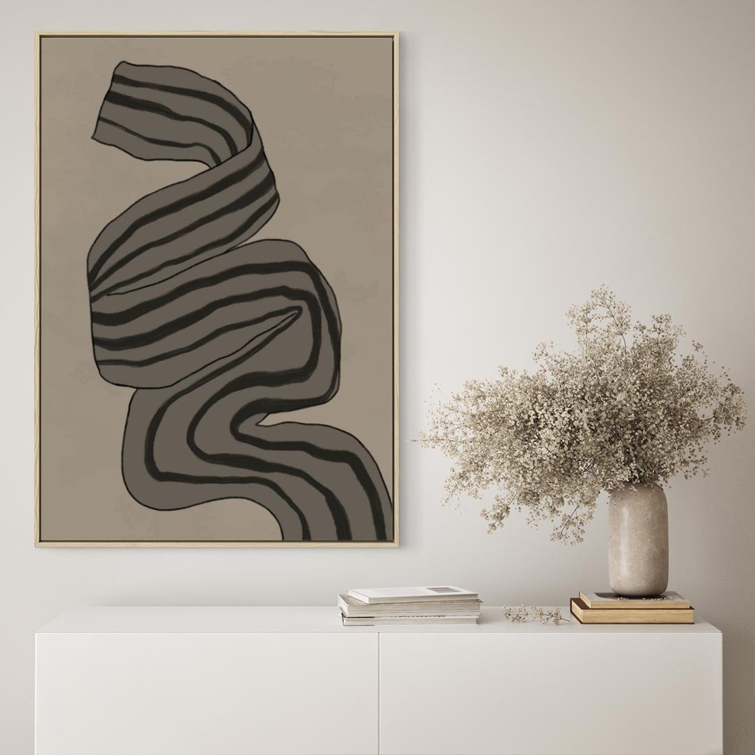 Obraz w ramie 50x70 - Niezwykłe Przesilenia - nowoczesna geometryczna sztuka, loftowe wnętrze - rama drewno