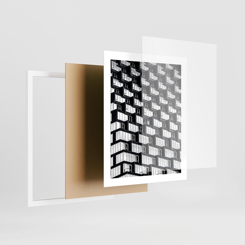 Plakat w ramie 40x50 - Elegancja Wysokości - architektura, wieżowiec - rama biała