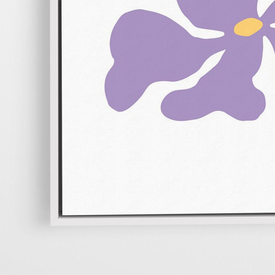 Obraz w ramie 50x70 - Bezgraniczne Wibracje - abstrakcyjne kolorowe kwiaty, minimlizm - rama biała