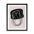 Plakat w ramie 50x70 - Abstrakcyjne Harmonie - abstrakcyjne szkicowane linie, minimalizm - rama czarna