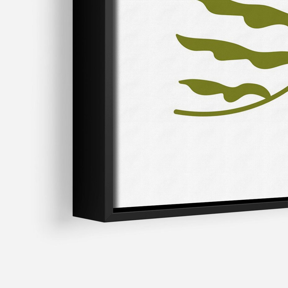 Obraz w ramie 70x100 - Rytmy Chaosu - roślina, gałązka - rama czarna