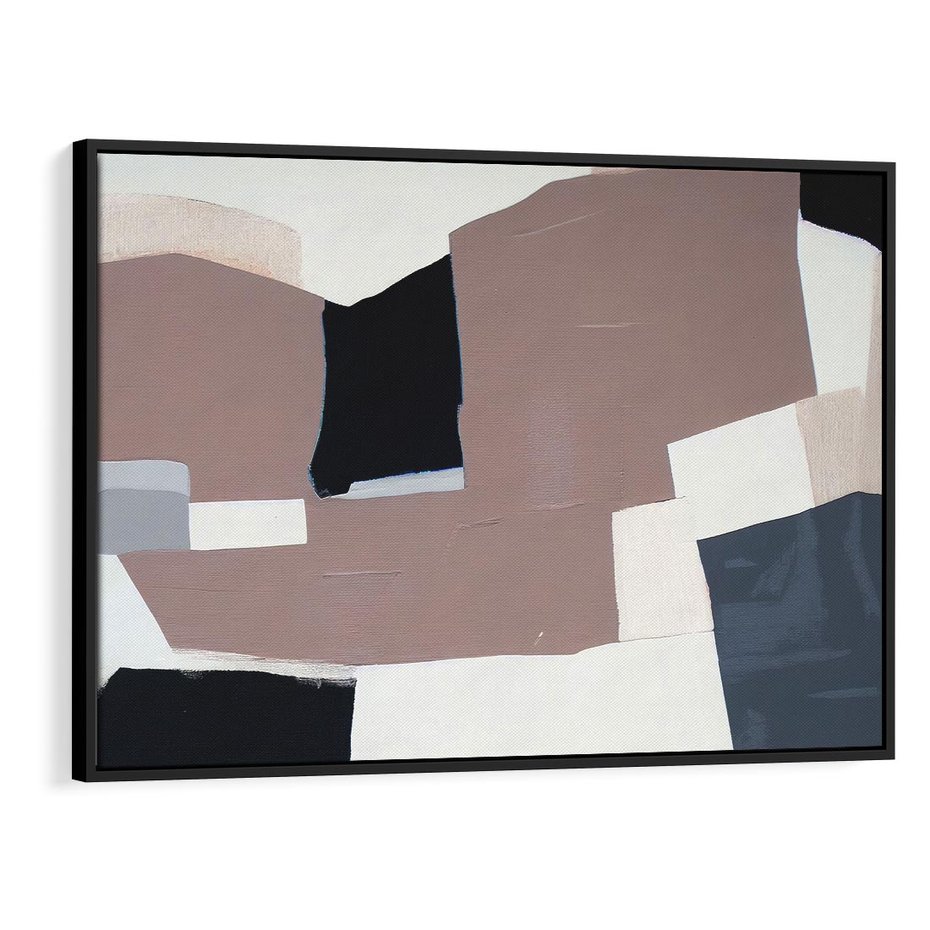 Obraz w ramie 100x70 - Wyrażona cisza abstrakcji - abstrakcyjne, nieregularne kształty - rama czarna