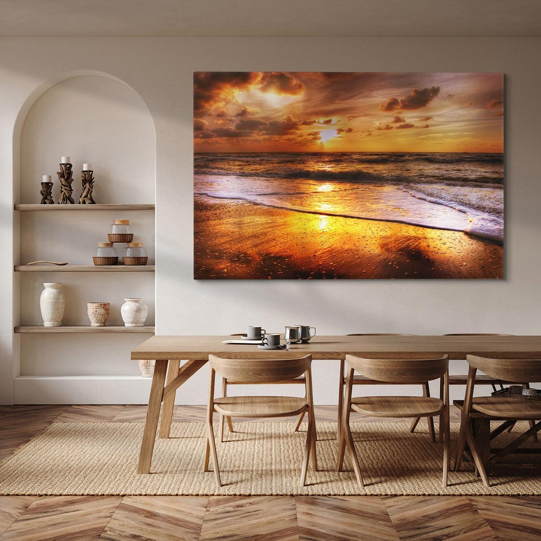 Obraz na płótnie 70x50 - Tropikalna wyspa nad oceanem - zachód, słońca