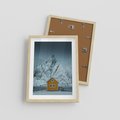 Plakat w ramie 30x40 - Urok Norweskich Domków - Skandynawia, Norwegia - rama drewno