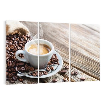 Obraz na płótnie 120x80 - Kawa w filiżance: aromatyczna chwila - kawa, filiżanka