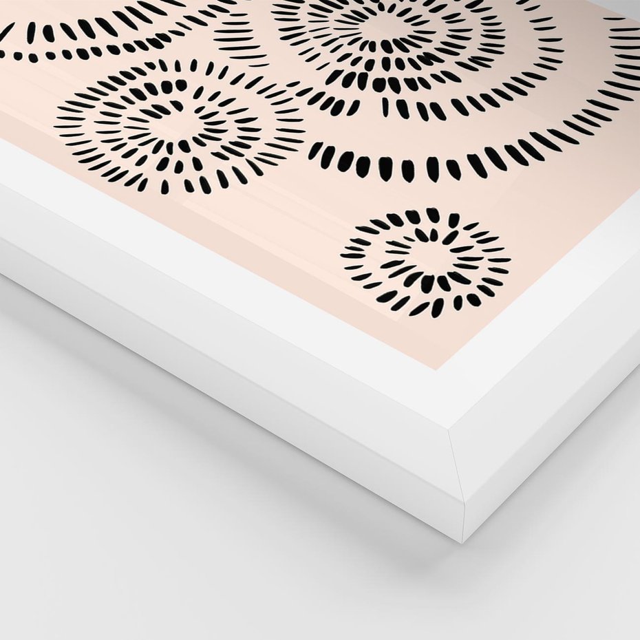 Plakat w ramie 30x40 - Abstrakcyjne Wnętrza - minimalistyczne kształty, odbicia - rama biała