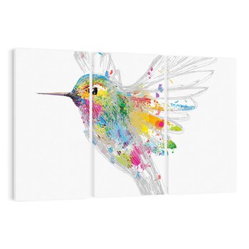 Obraz na płótnie 120x80 - Koliber w akwareli - akwarela, koliber