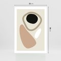 Plakat bez ramy 21x30 - Beżowa Synergia - beżowa abstrakcyjna kompozycja, czarny akcent