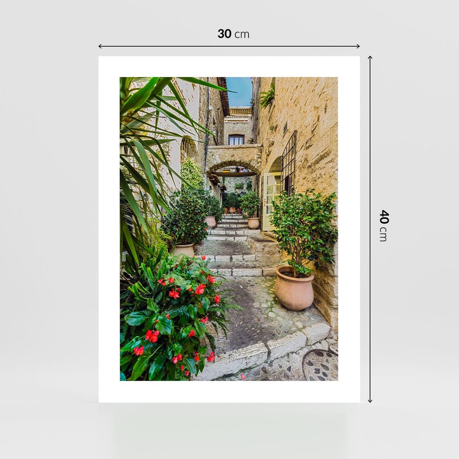 Plakat bez ramy 30x40 - Perspektywa uliczki malownicza - uliczka, perspektywa