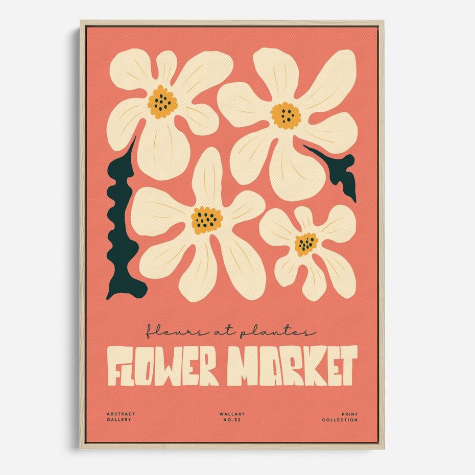 Obraz w ramie 80x120 - Szkicowane Kolorowe Uczucia - kwiatowa kompozycja, minimalizm - rama drewno