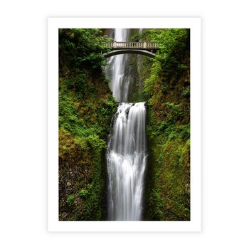 Plakat bez ramy 21x30 - Siła i Urok Natury - wodospad, las