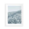 Plakat w ramie 40x50 - Cicha Zima - las, zima - rama biała