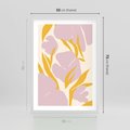 Plakat w ramie 50x70 - Migocące Wibracje - abstrakcyjne kwiaty, pastelowe kolory - rama biała