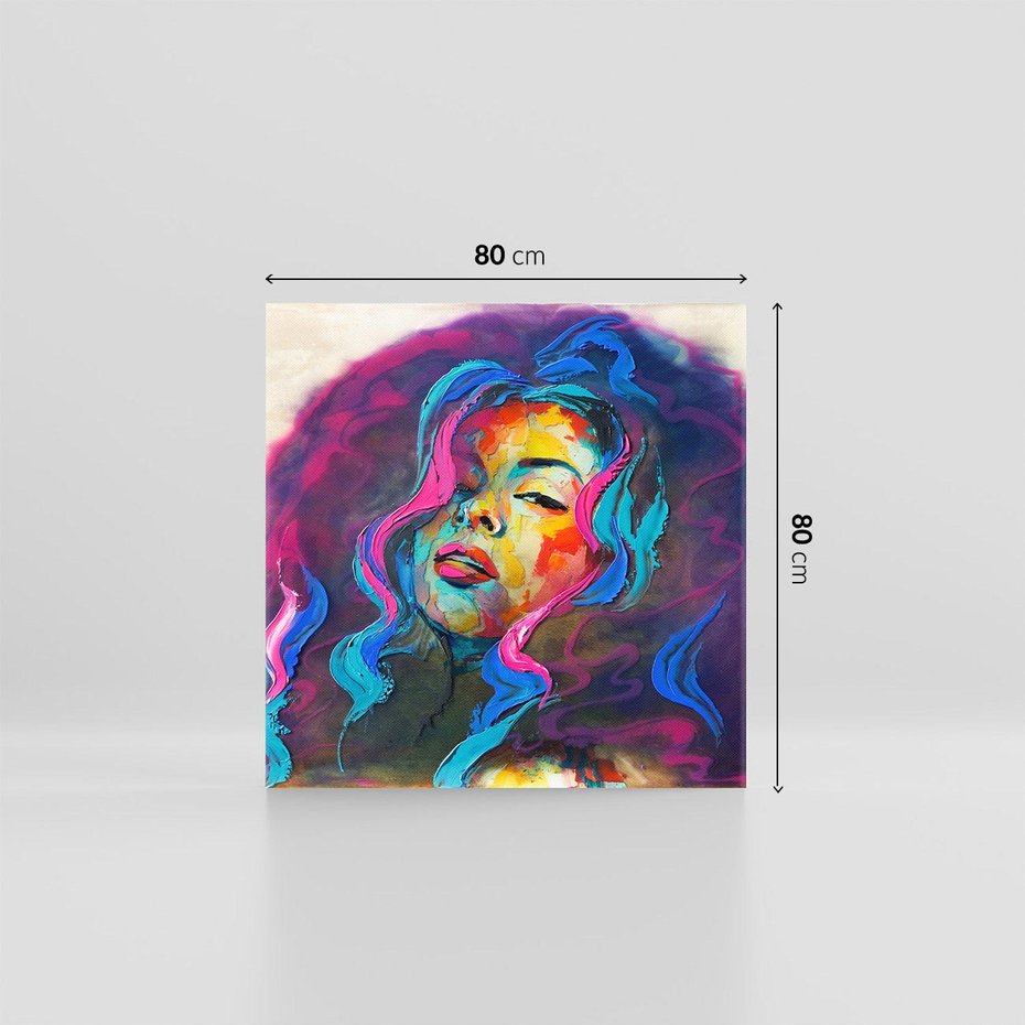 Obraz na płótnie 80x80 - Bujna Ekspresja - grafika komputerowa, przypomina obraz olejny