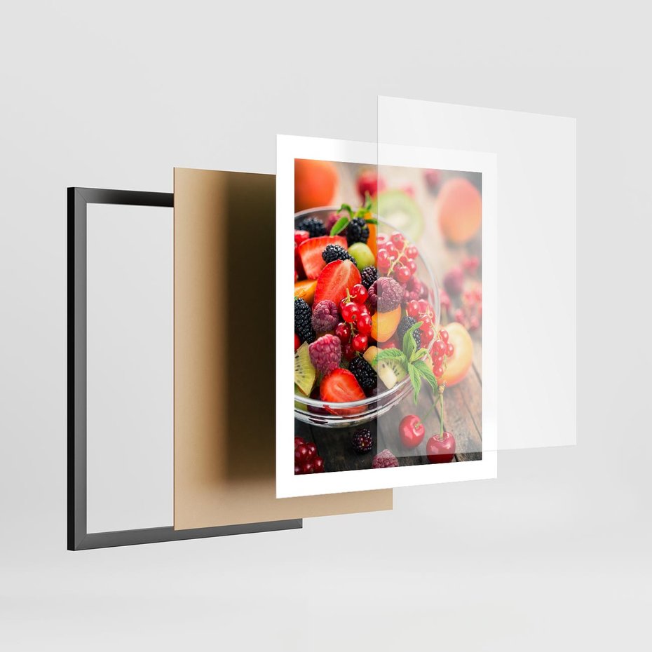Plakat w ramie 40x50 - Smakowite Porywy - owoce, jedzenie - rama czarna
