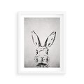 Plakat w ramie 30x40 - Szkicowany królik w grafice - szkic, królik - rama biała