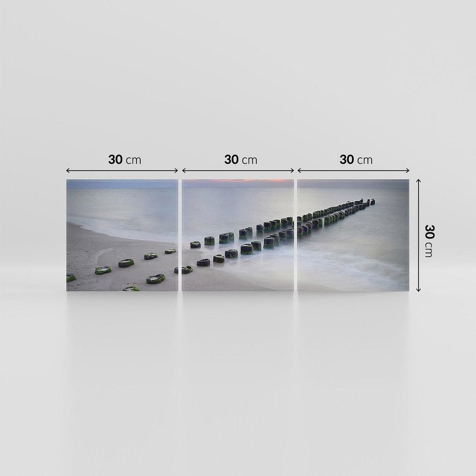 Obraz na płótnie 90x30 - Plaża Morskiej Błogości - plaża, morze