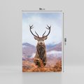 Obraz na płótnie 70x100 - Jeleń w Uśpionym Krajobrazie - jeleń na tle gór, ośnieżone góry