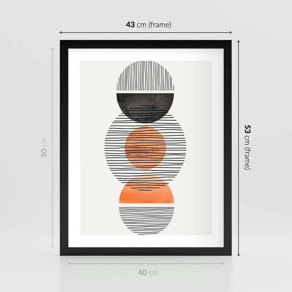 Plakat w ramie 40x50 - Geometryczna Abstrakcja - abstrakcja, nowoczesny obraz - rama czarna