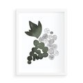 Plakat w ramie 50x70 - Grono Abstrakcji - minimalistyczny plakat, winogrona - rama biała