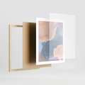 Plakat w ramie 40x50 - Rozmyte Akwarelowe Marzenia - abstrakcyjne akwarelowe plamy, pastele - rama drewno