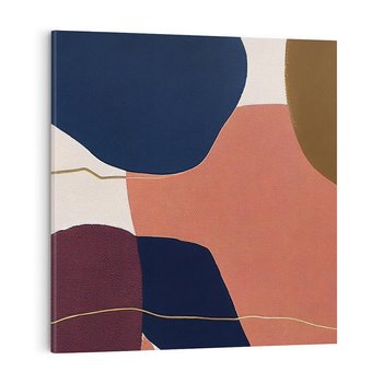 Obraz na płótnie 40x40 - Abstrakt Marsala - nieregularne plamy, kształty