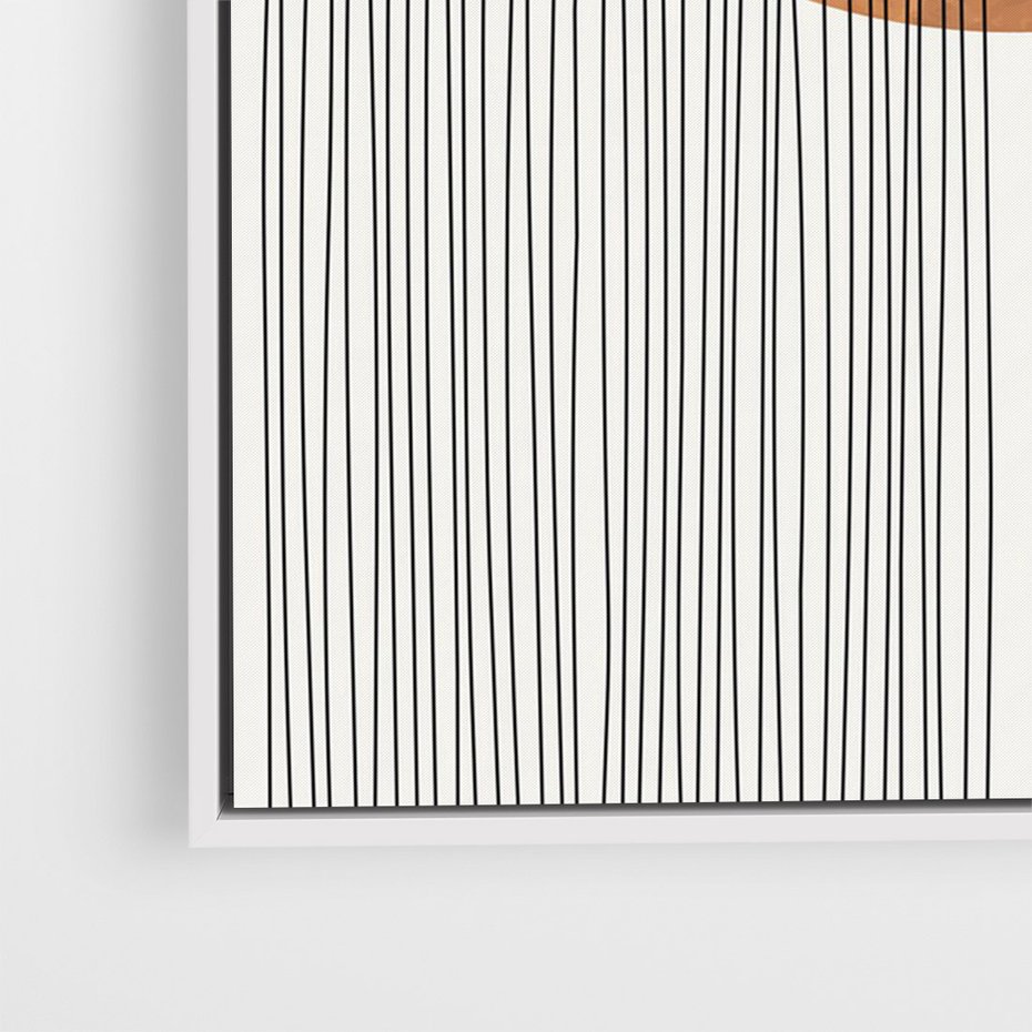 Obraz w ramie 80x120 - Konturem Kształtowane - koło, boho styl - rama biała