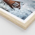 Plakat w ramie 40x50 - Zimowe Ustronie w Lesie - domek w lesie, zimowy las - rama drewno