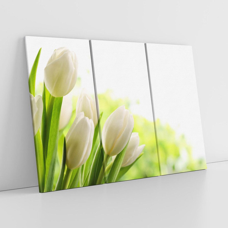 Obraz na płótnie 120x80 - delikatność kwiatów - tulipany, kwiat