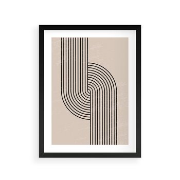 Plakat w ramie 40x50 - Puls Abstrakcji - abstrakcyjne linie, geometria - rama czarna