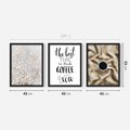 Zestaw obrazy w ramie 40x50 galeria - Kawa, typografia, kwiaty - rama czarna