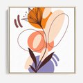 Obraz w ramie 50x50 - Kwiatowa Impresja - abstrakcyjna sztuka, plamy - rama drewno