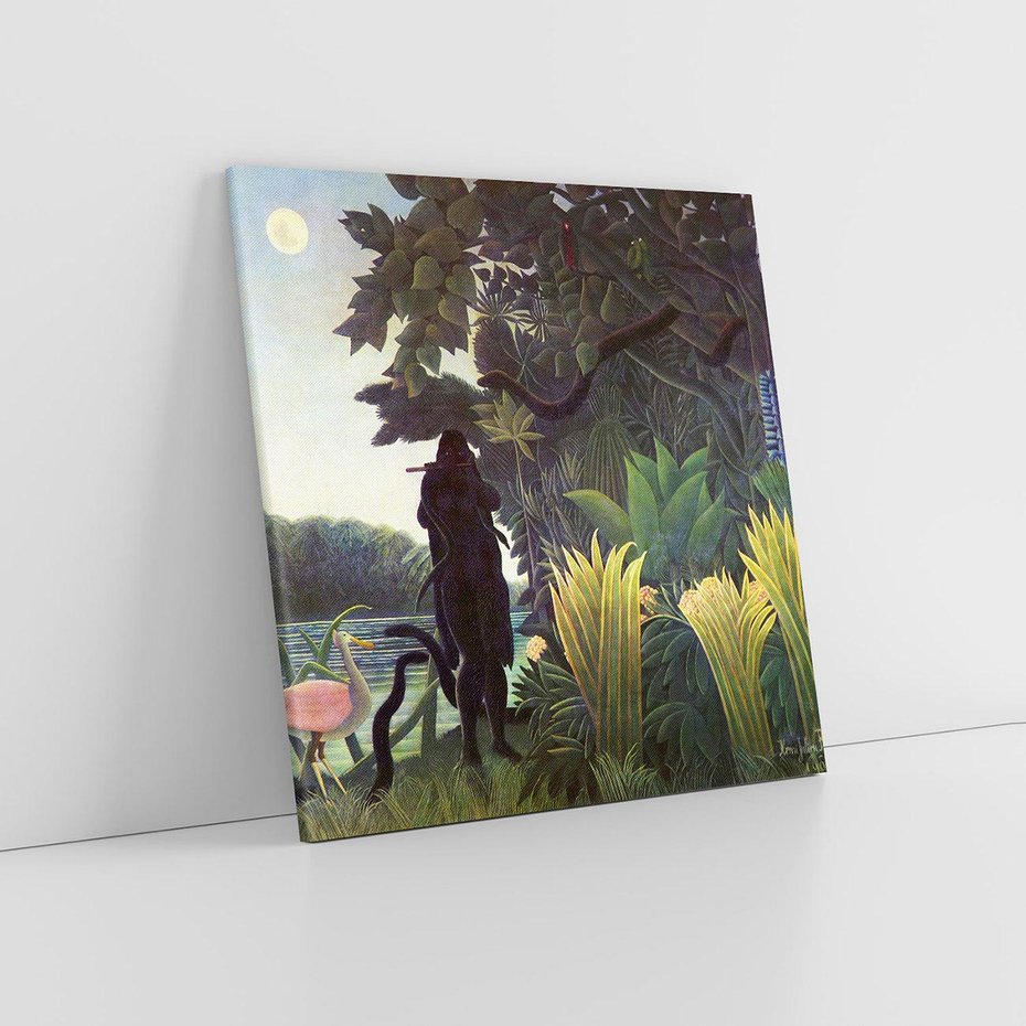 Obraz na płótnie 30x30 - "The Snake Charmer" (1907) Henriego Rousseau - Reprodukcja - reprodukcja, obraz na płótnie