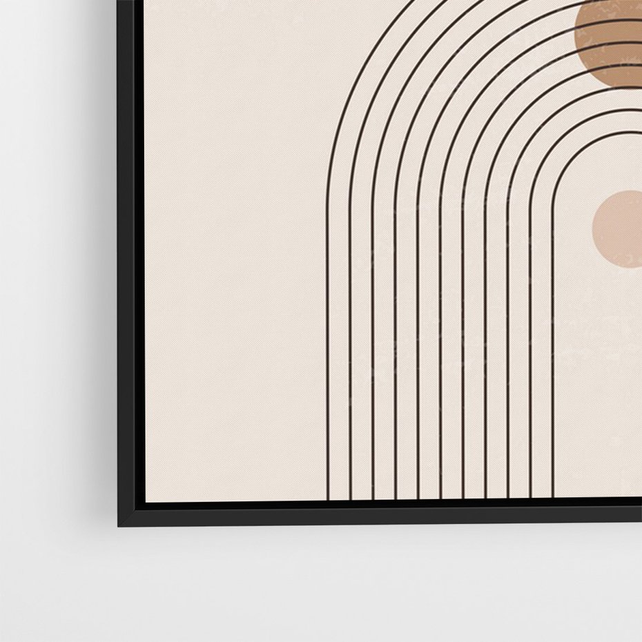 Obraz w ramie 70x100 - Zgeometryzowane Wizje - boho plakat, minimalizm - rama czarna