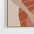 Obraz w ramie 50x70 - Kobiece Retro - minimalistyczny boho plakat, retro kobieta w stroju kąpielowym - rama drewno