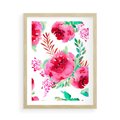 Plakat w ramie 50x70 - Delikatna Akwarela - kwiaty, akwarela - rama drewno