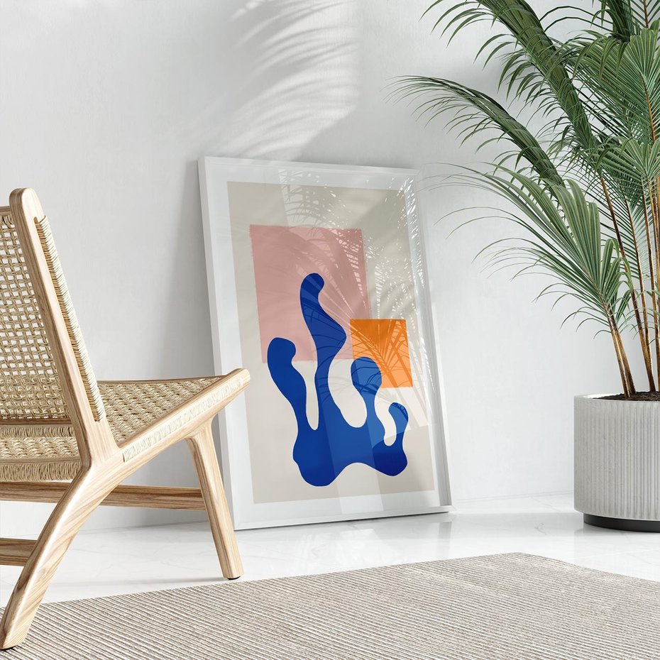 Plakat w ramie 30x40 - Bezgraniczna Galeria Plam - abstrakcja, nowoczesny plakat - rama biała