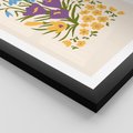 Plakat w ramie 40x50 - Kwiatowe Przenikanie - kwiaty, sztuka nowoczesna - rama czarna