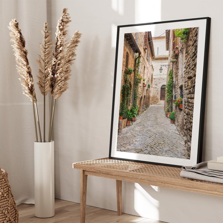 Plakat bez ramy 40x50 - Urok Uliczki we Włoszech - uliczka, Włochy
